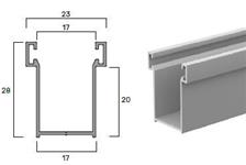 Guide in alluminio da sovrapposizione A28 (con spazzolino) 28x17mm