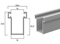 Guide in alluminio da sovrapposizione A16 (con spazzolino) 16x28mm